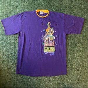 Vintage Single Stitch Double Neck Mardi Gras New Orleans Tee Shirt Large